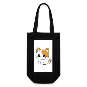 Kawaii-Kätzchen - Geschenkbeutel für Flaschen - Schwarz - Vorne
