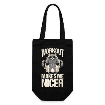 Trash Panda GYM Workout Raccoon - Geschenkbeutel für Flaschen - Schwarz - Vorne