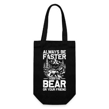 Be faster than the bear Wandern Berge Bergsteigen - Geschenkbeutel für Flaschen - Schwarz - Vorne