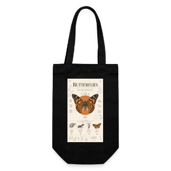 Butterfly Art Poster Nature Cycle - Gift Bag for Bottles - black - Front