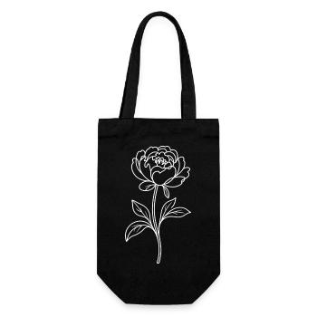 Peony Line Drawing - Gift Bag for Bottles - black - Front