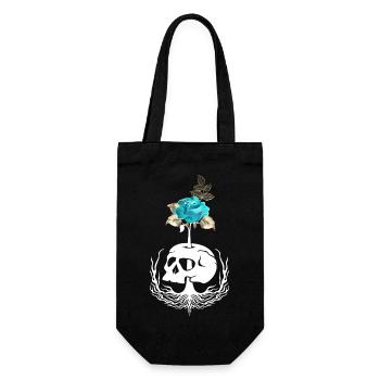 Gothic Wicca Goth Okkult Skullmystic Blumen - Geschenkbeutel für Flaschen - Schwarz - Vorne