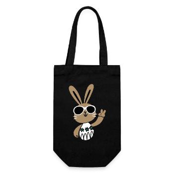 Happy Easter - Osterhase - Osterei - Geschenk - Geschenkbeutel für Flaschen - Schwarz - Vorne