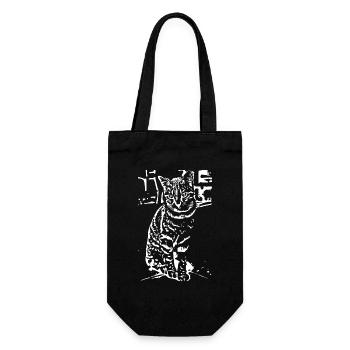 Chat Blanc Blanc Chats Chaton Mignon Cadeau - Sac à bouteille - noir - Devant