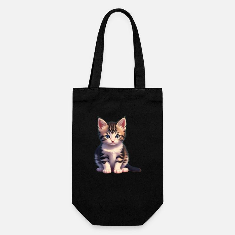 Katze - Geschenkbeutel für Flaschen - Schwarz