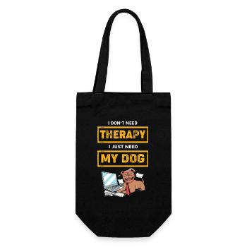 Hundetraining Therapiehund Therapeut Therapie Hund - Geschenkbeutel für Flaschen - Schwarz - Vorne