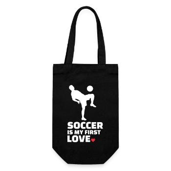 Ich Liebe Fußball Stilvolles - Geschenkbeutel für Flaschen - Schwarz - Vorne