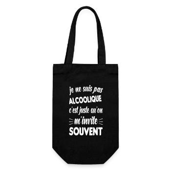 Je ne suis pas alcoolique t-shirt apéro humour - Sac à bouteille - noir - Devant
