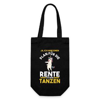Tanzen Party Musik Ruhestand Rente Einhorn Tänzer - Geschenkbeutel für Flaschen - Schwarz - Vorne