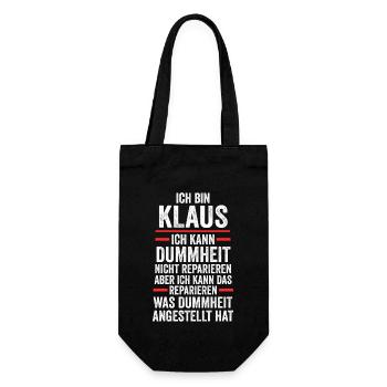 Klaus - Geschenkbeutel für Flaschen - Schwarz - Vorne