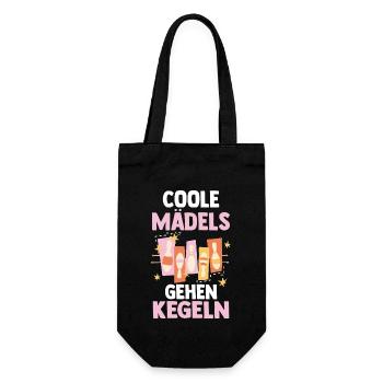 Kegel Kegler Kegelverein Kegeln - Geschenkbeutel für Flaschen - Schwarz - Vorne