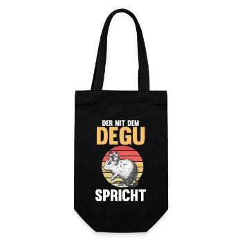 Der mit dem Degu spricht - Geschenkbeutel für Flaschen - Schwarz - Vorne