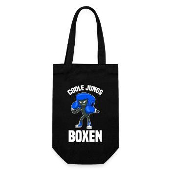 Boxsack Boxhandschuhe Boxverein Sportler Boxen - Geschenkbeutel für Flaschen - Schwarz - Vorne