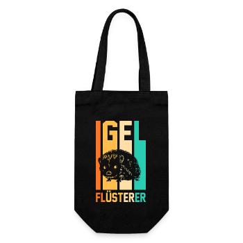 Tiermotiv Igel - Geschenkbeutel für Flaschen - Schwarz - Vorne