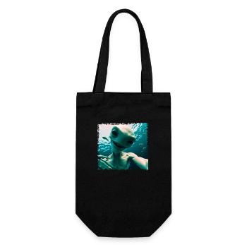 Alien Selfie - Unterwasserabenteuer - Geschenkbeutel für Flaschen - Schwarz - Vorne