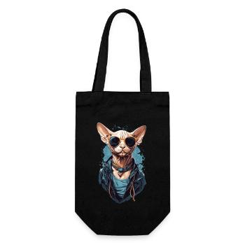 Cool Sphinx Cat Modern Cat Design - Gift Bag for Bottles - black - Front