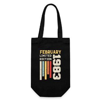 February 1983 - February 1983 Birthday Gift - Gift Bag for Bottles - black - Front