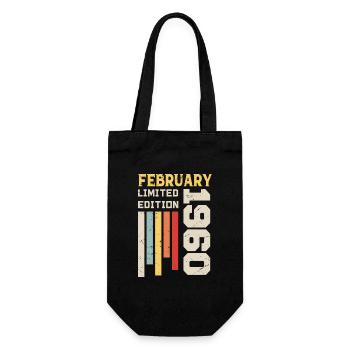 February 1960 - February 1960 Birthday Gift - Gift Bag for Bottles - black - Front