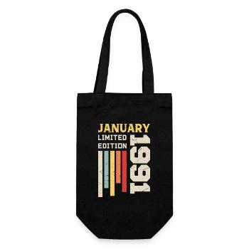 January 1991 - January 1991 Birthday Gift - Gift Bag for Bottles - black - Front