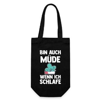 Ich Bin Auch Müde Wenn Ich Schlafe Koala - Geschenkbeutel für Flaschen - Schwarz - Vorne
