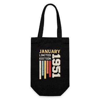 January 1951 - January 1951 Birthday Gift - Gift Bag for Bottles - black - Front