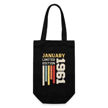 Janvier 1961 - Cadeau anniversaire Janvier 1961 - Sac à bouteille - noir - Devant