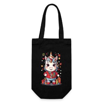 Magical Christmas Unicorn Unicorn at Christmas - Gift Bag for Bottles - black - Front