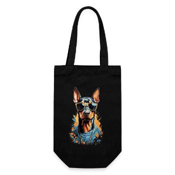 Dobermann Hund Streetwear Ästhetik Design - Geschenkbeutel für Flaschen - Schwarz - Vorne