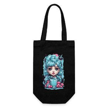 Gothic Kawaii Blueberry Milkshake Anime Stil - Geschenkbeutel für Flaschen - Schwarz - Vorne