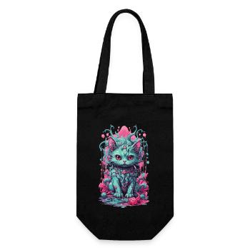 Gothic Pastell Katze Halloween Dämon Kätzchen - Geschenkbeutel für Flaschen - Schwarz - Vorne