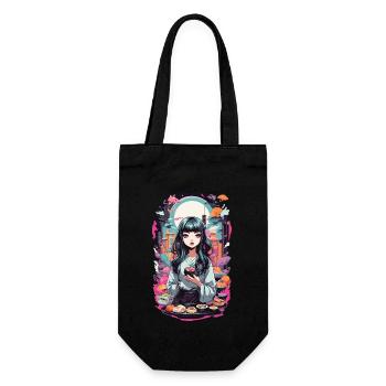 Anime e-Girl Sushi Goth Pastel Streetwear - Sac à bouteille - noir - Devant
