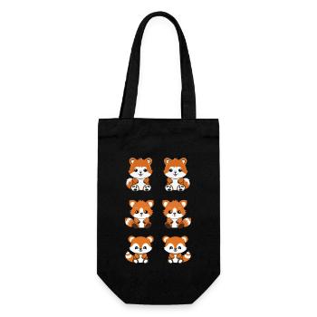 Fox Love Little Red Panda - Gift Bag for Bottles - black - Front