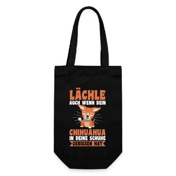 Hund Chihuahua - Geschenkbeutel für Flaschen - Schwarz - Vorne