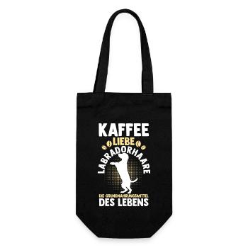 Kaffee Hund Labrador - Geschenkbeutel für Flaschen - Schwarz - Vorne