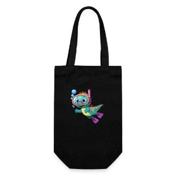 Designs For Kids – Funny Dinos | Dinosaur - Gift Bag for Bottles - black - Front