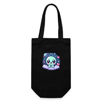 Designs For Kids – Freundliche Aliens - Geschenkbeutel für Flaschen - Schwarz - Vorne