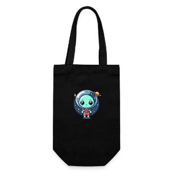 Designs For Kids – Freundliche Aliens - Geschenkbeutel für Flaschen - Schwarz - Vorne