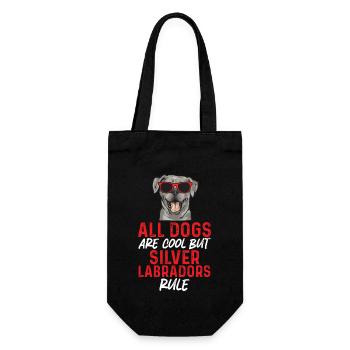 Silberner Labrador Retriever Silberner Lab - Geschenkbeutel für Flaschen - Schwarz - Vorne