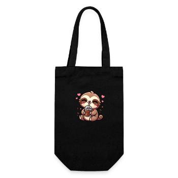 Designs for Kids – Flauschige Faultiere - Geschenkbeutel für Flaschen - Schwarz - Vorne