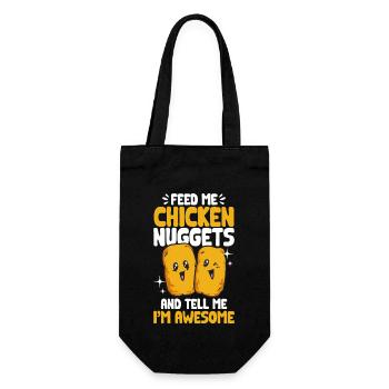Chicken Nugget Liebhaber Chicken Nuggets - Geschenkbeutel für Flaschen - Schwarz - Vorne