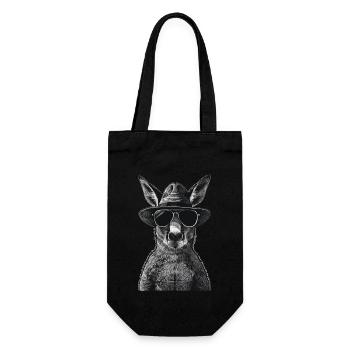 Känguru - Geschenkbeutel für Flaschen - Schwarz - Vorne