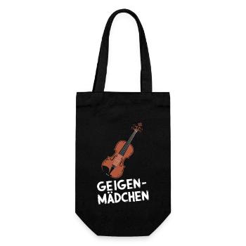 Geigen Spieler Instrument Geiger Violinist Violine - Geschenkbeutel für Flaschen - Schwarz - Vorne