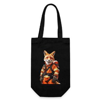 Fuchs - Geschenkbeutel für Flaschen - Schwarz - Vorne