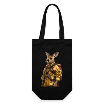 Känguru - Geschenkbeutel für Flaschen - Schwarz - Vorne