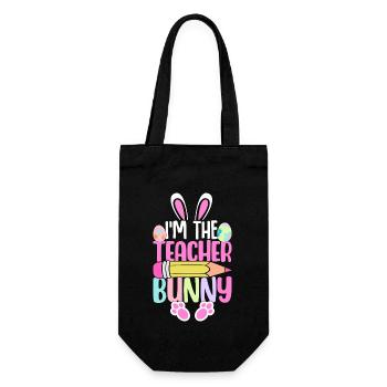 I'm the teacher bunny - Gift Bag for Bottles - black - Front