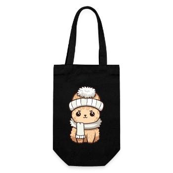 Alpaca Winter Animal Baby Comic - Gift Bag for Bottles - black - Front