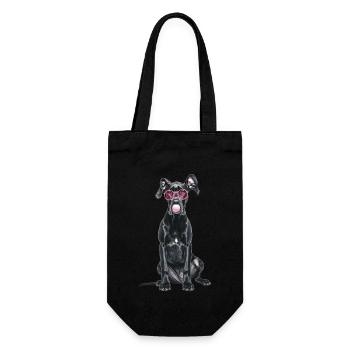 Deutsche Dogge - Geschenkbeutel für Flaschen - Schwarz - Vorne