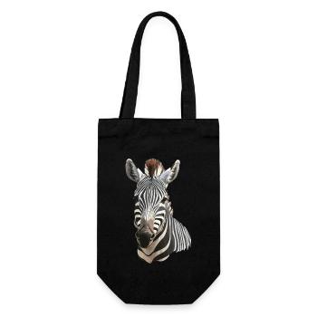 Zebra - Geschenkbeutel für Flaschen - Schwarz - Vorne