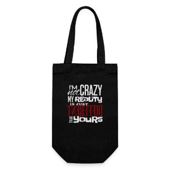 My Reality Is Just Different - Crazy Fun Statement - Gift Bag for Bottles - black - Front