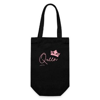 Queen Lettering with Crown – Pink Power - Gift Bag for Bottles - black - Front